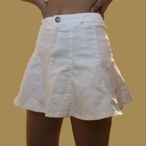 White denim skort